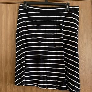 Classic Black and White Striped Skirt